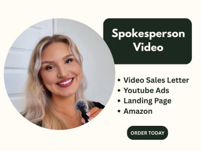 A female spokesperson video for your product, brand or service