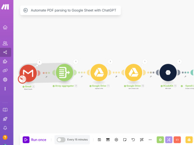 Automate PDF to Google Sheets via Make.com + ChatGPT