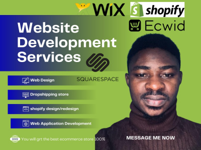 Shopify Dropshipping Store Website Builder Wix Ecwid Squarespace Design