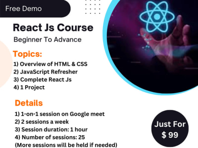 React Js course - beginner to advance - 1 project