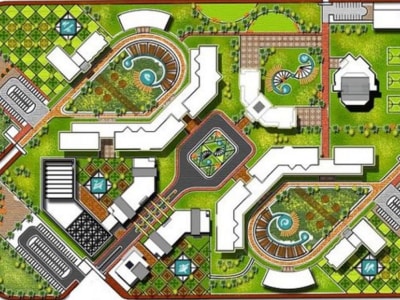 Site plan, master plan or color 2d floor plan