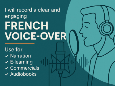 A clear and professional French voice-over for your project