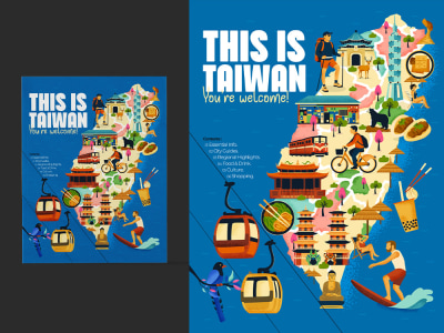 A unique map illustration for your travel guide book