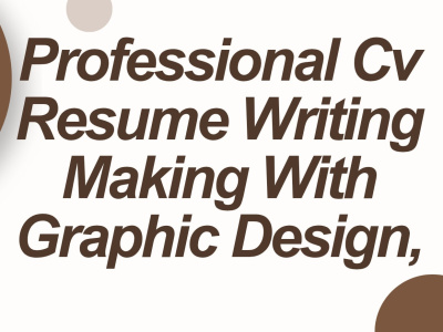 Professional Cv Resume Writing Making With Graphic Design,