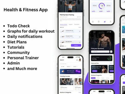 Fitness mobile app gym app health and fitness or gym website development
