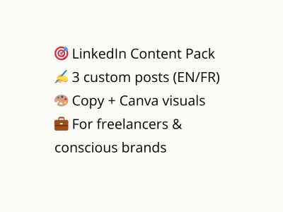 A LinkedIn Content Pack - 3 custom posts with visuals (EN/FR) | Upwork