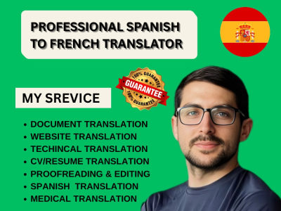 Native Spanish, French Translation, Editor And Proofreading