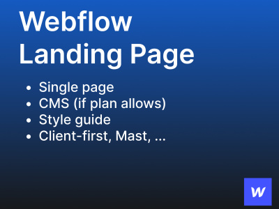 Responsive, accessible and modern Webflow landing page | Upwork