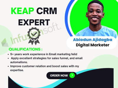 Keap landing page, sales funnel, infusionsoft email campaign and automation