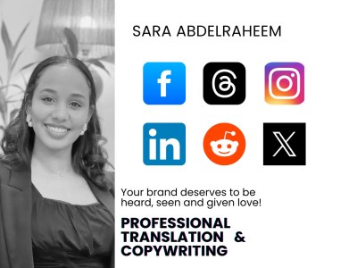 Write and translate engaging social media posts in English or Arabic
