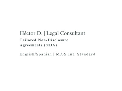 Custom Non-Disclosure Agreement (NDA) in English or Spanish – 48h Delivery