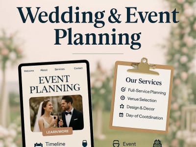 Elegant Event & Wedding Planner Website Design | RSVP, Gallery & Booking