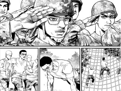 A comic page in manga anime style