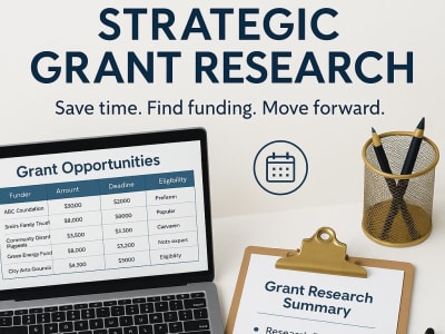 A custom list of grants with key details to match your mission & goals.