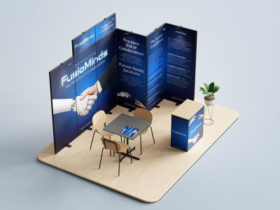 Trade show display, backdrop, booth, exhibition, retractable banner stand