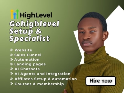 Gohighlevel Sales Funnel pages, automation, Ai Chatbot Ai agent integration