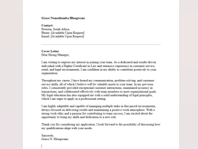 Get a Personalized Cover Letter Tailored to the Job