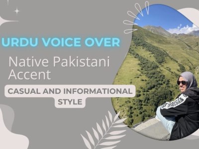 An Urdu voiceover in a native accent