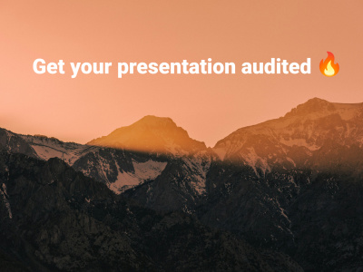 Presentation or Pitch Deck Audited by an Expert