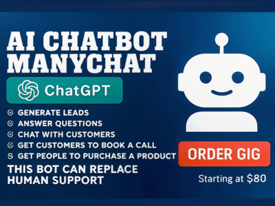 Ai chatbot for your business using chatgpt and manychat | Upwork