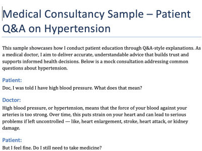 Medical Consultation/Review for Health Content
