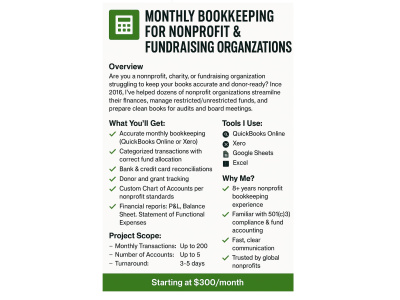 Nonprofit Bookkeeping & Fund Accounting Services