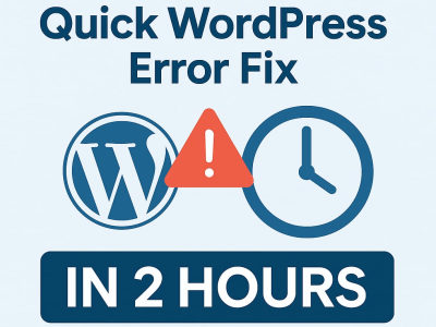 Any kind of WordPress error fixed within 2 hours.