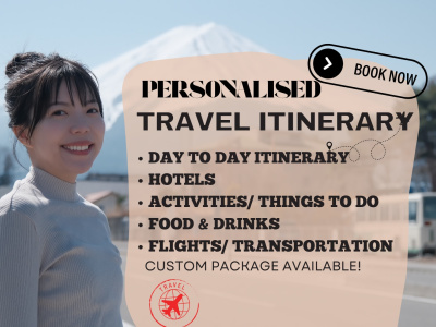 I will plan your travel itinerary to Europe, Asian countries & more