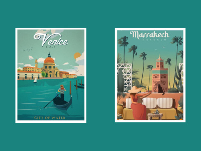 Vintage travel poster vintage postcard art deco travel poster design