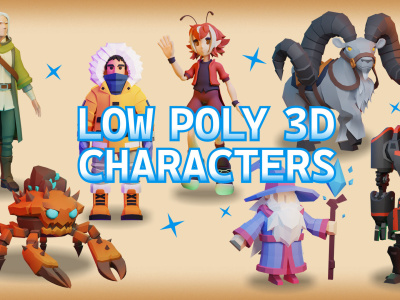 Stylized, low poly 3d character