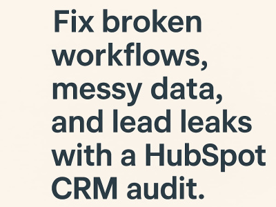 HubSpot/Marketo CRM Audit and recommended fixes