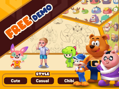 Simple cute characters for your casual or mobile game