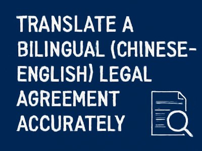 Translate a bilingual (Chinese-English) legal agreement accurately