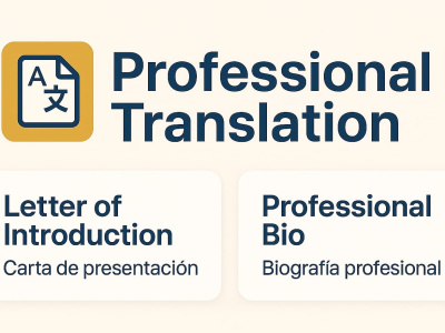 Spanish to English Translation – Letter + Professional Bio
