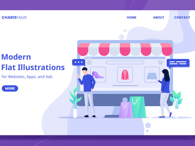 Modern flat illustrations for websites, apps, ads