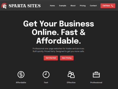 A professional one-page brochure website with domain name and hosting.
