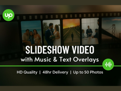 An engaging pro slideshow video with music, text overlays, and transitions