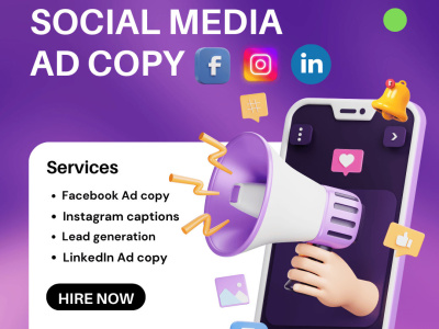 Social media Ad copy for Facebook, Instagram and LinkedIn