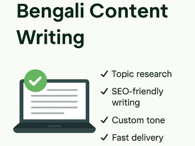 "Professional Bengali Content Writing Service (Native, SEO-Optimized)"