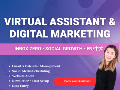 Virtual Assistant + Digital Marketing:Inbox, Calendar & Growth Support