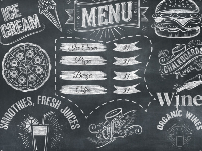 I will do chalkboard and design modern food menu restaurant menu