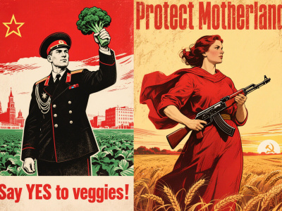 Soviet union communist propaganda poster, wall art, flyer, ad, illustration