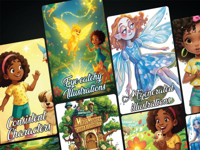 Eye catchy children book illustration using ai