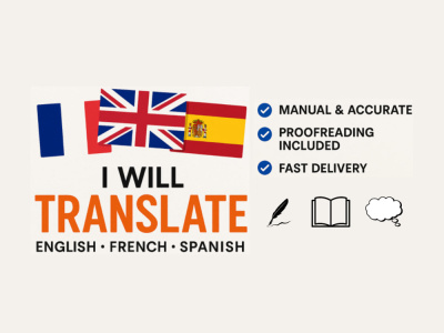 Accurate French-English-Spanish translations, fast and reliable