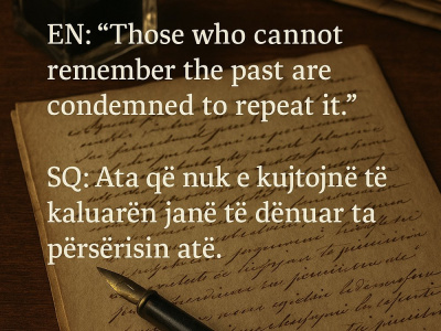 Professionally translate English to Albanian (up to 500 words