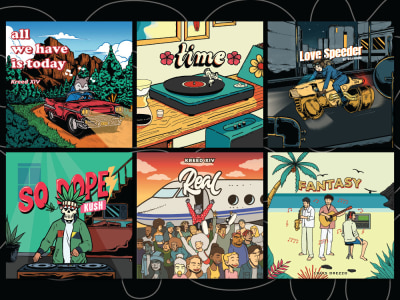 A professional cartoon album cover art design
