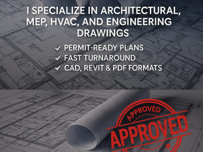 Draw, stamp architectural, MEP, HVAC plans for city permits