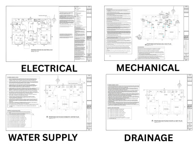 Electrical, HVAC, Plumbing City Permit drawings