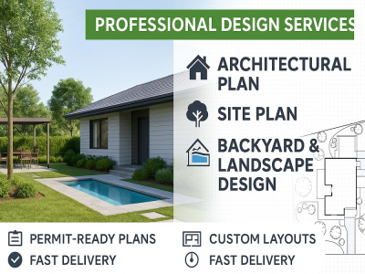Details Site plan, plot plan, landscape drawings 2d and 3d rendering