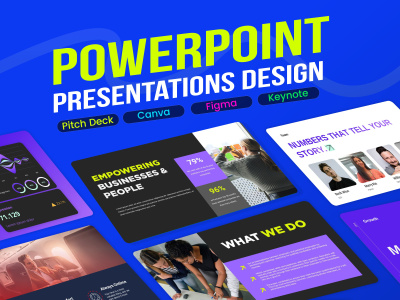 PowerPoint design, pitch deck design, Canva or Keynote presentation
